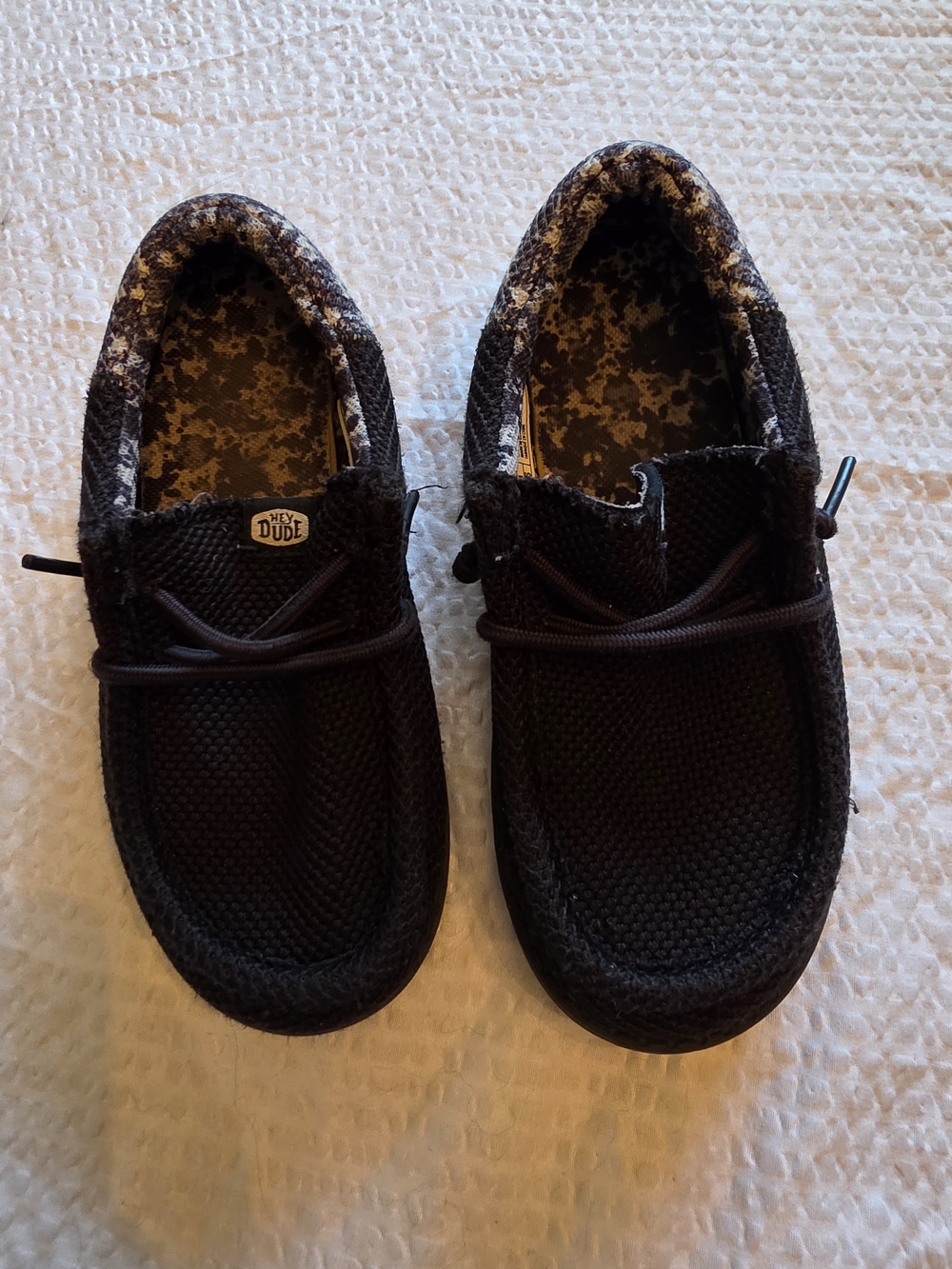 Hey Dude Black Knit Slip-On Loafers C12